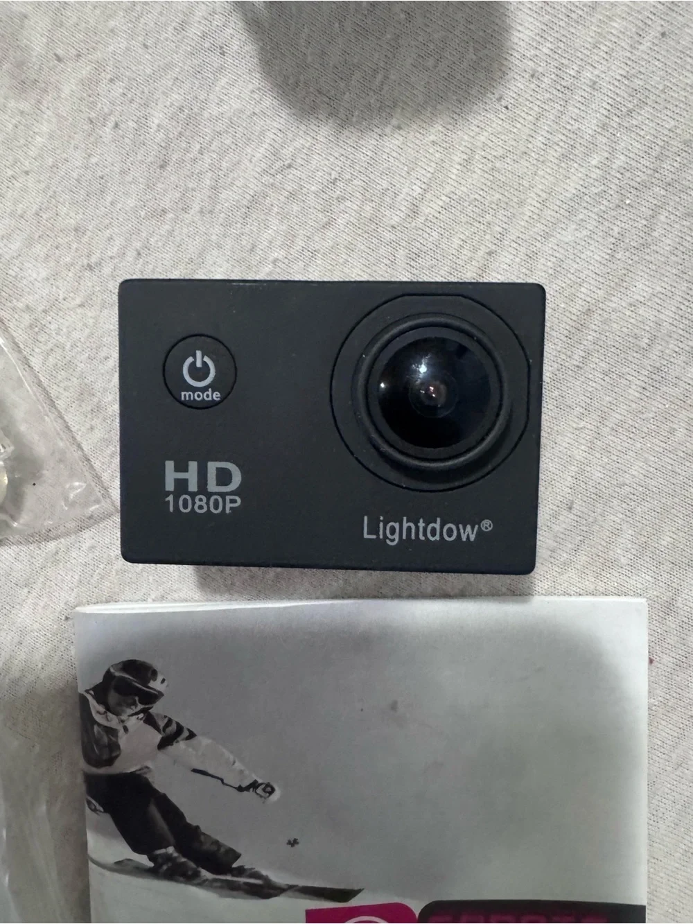 Black Action Camera with Mounting Kit and Head Strap